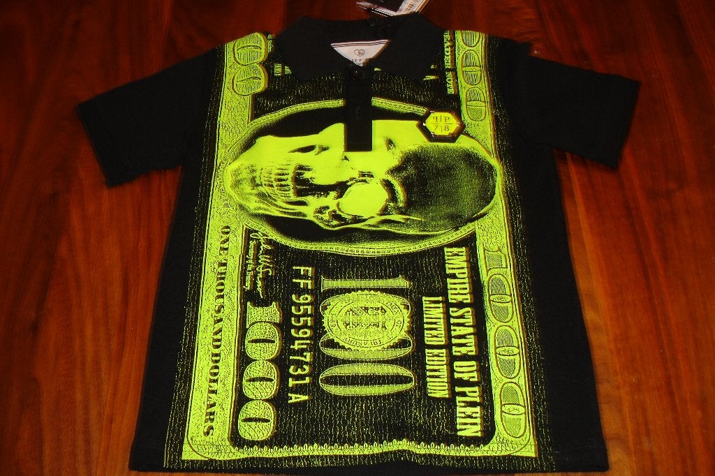 Philipp plein zwart neon payday polo shirt maat 116 nieuw!, Philipp Plein, Jongen of Meisje, Nieuw, Ophalen of Verzenden