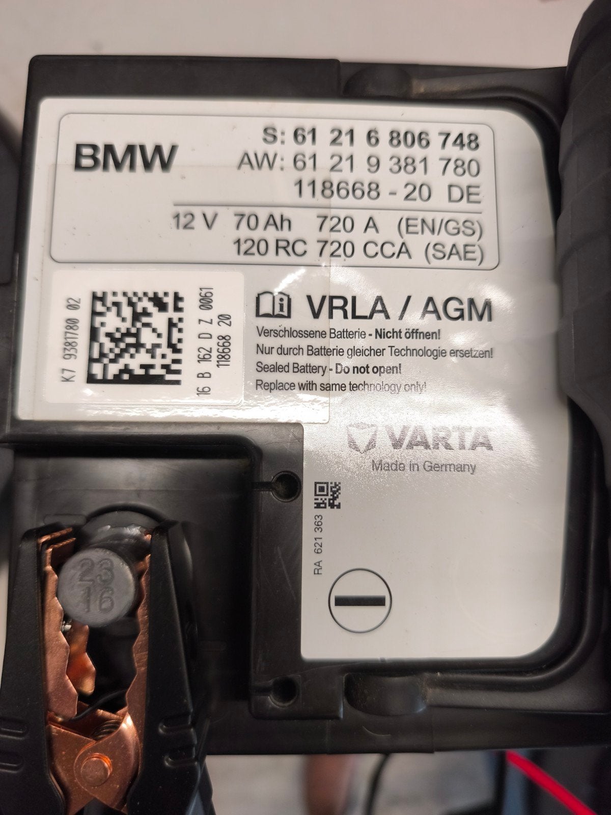 AGM 70AH  BMW., Ophalen, Gebruikt, BMW