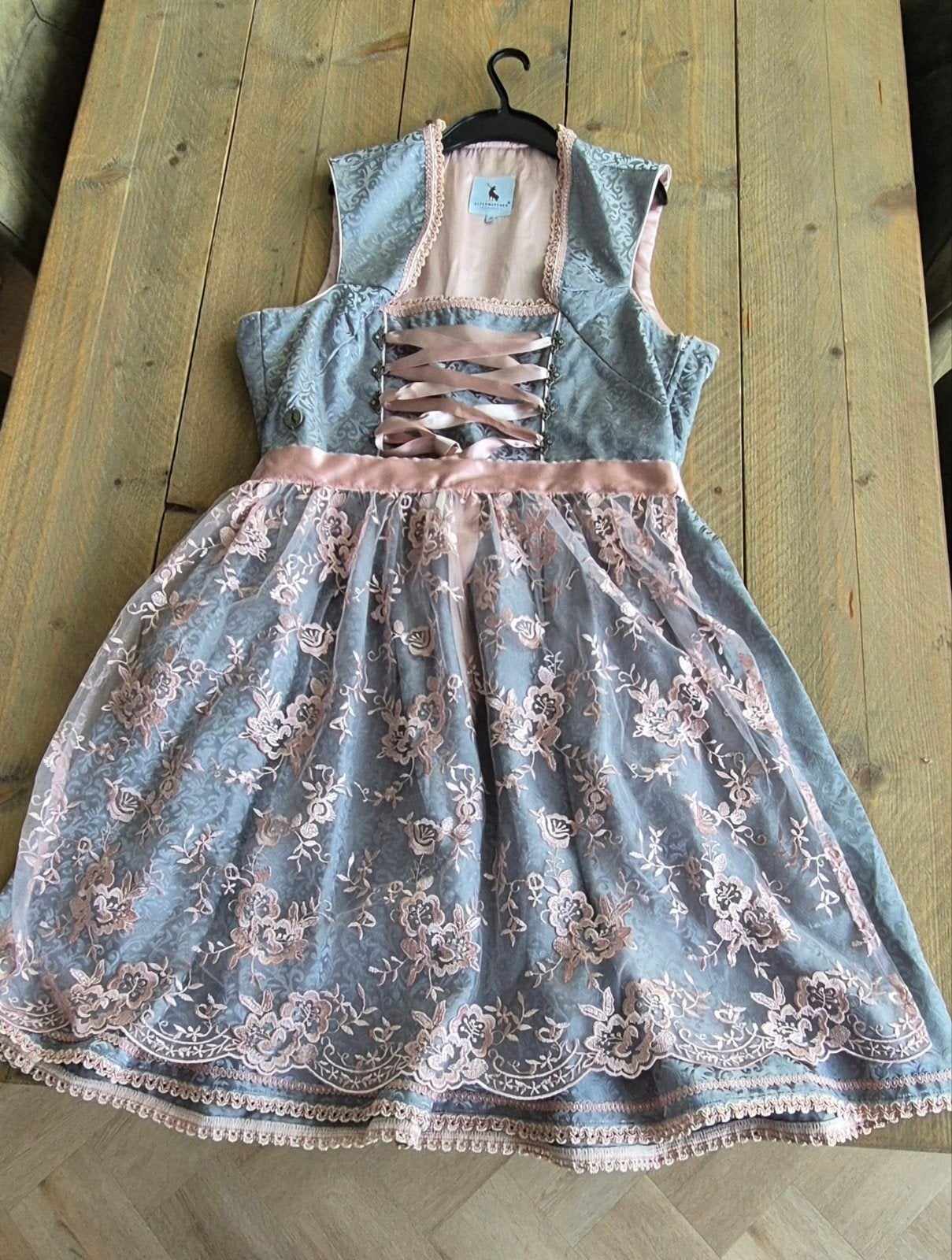 Alpenmärchen Dirndl - Maat 50 - Zo goed als nieuw, Blauw, Maat 46/48 (XL) of groter, Zo goed als nieuw, Boven de knie