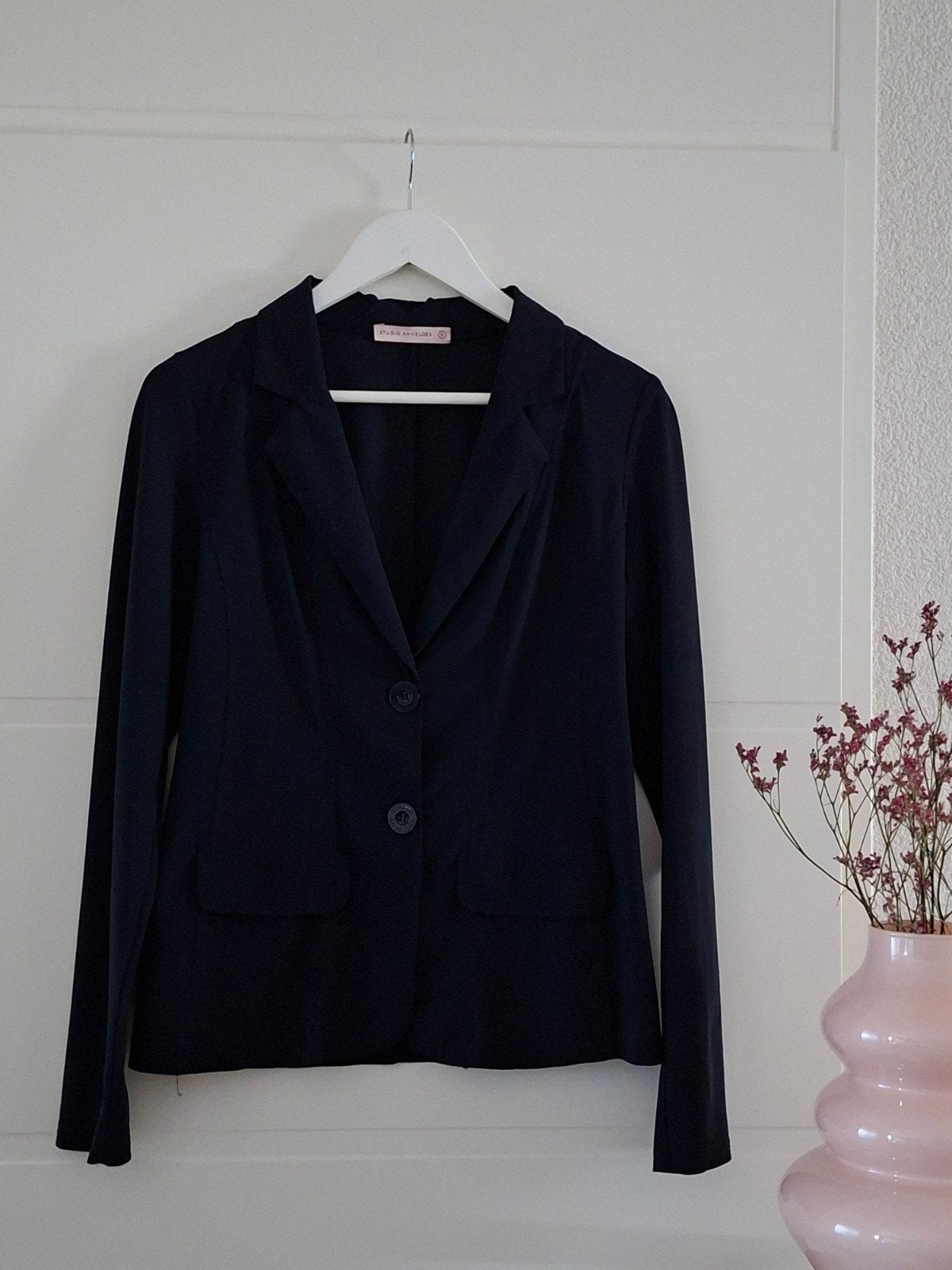 Studio Anneloes blazer S | Travelstof | Blauw | Casualchic, Studio Anneloes, Blauw, Ophalen of Verzenden, Zo goed als nieuw