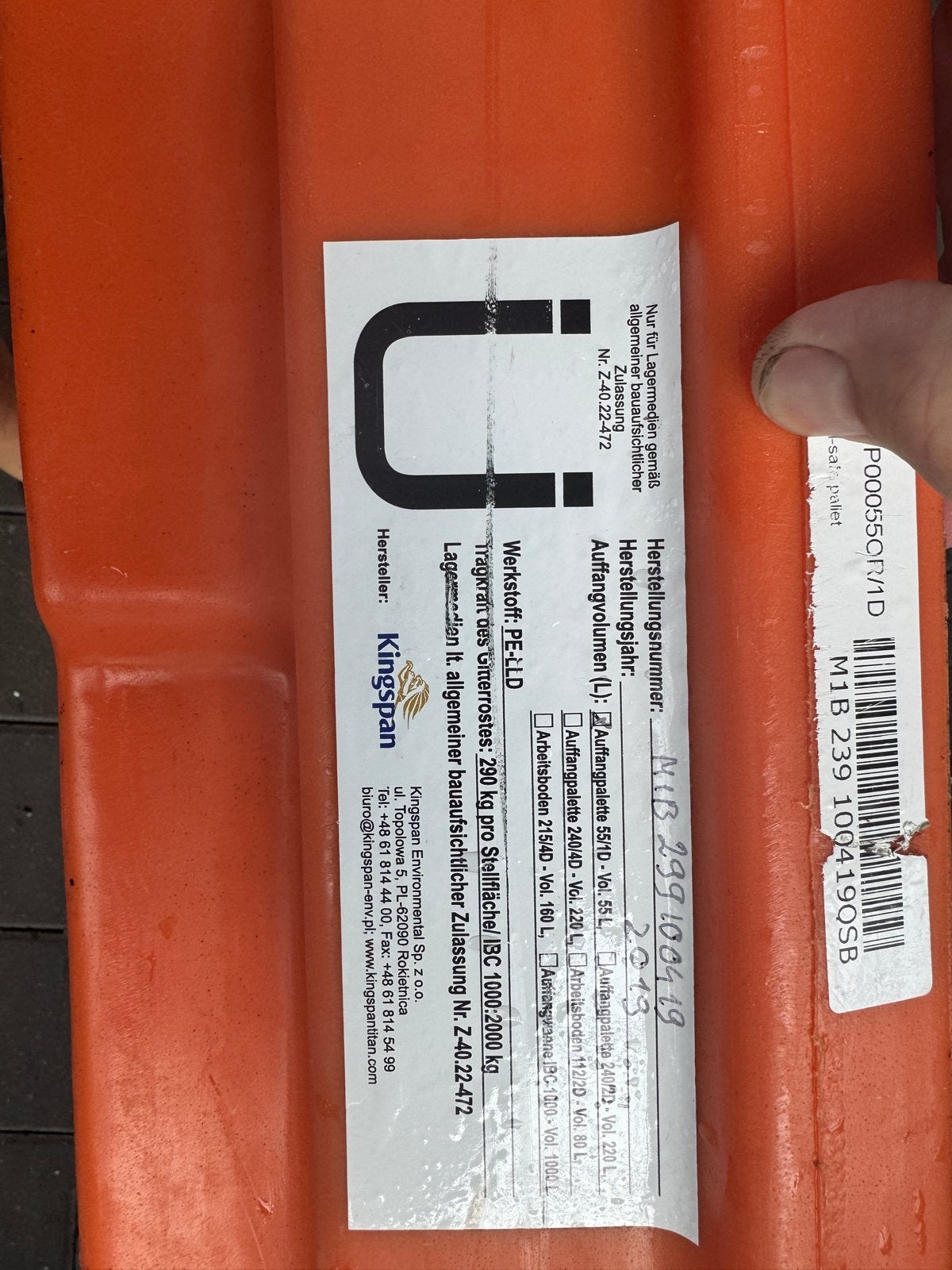 Kingspan Lekbak 200 liter - 77x77x17 cm, Ophalen