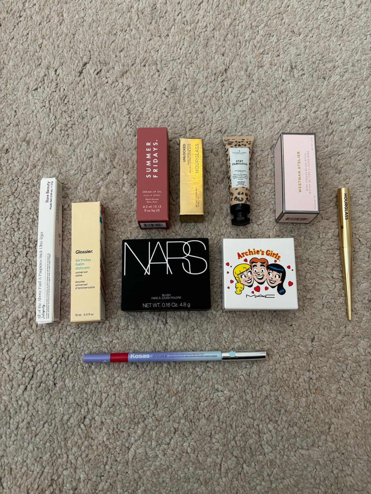 Luxe make-up & lipproducten: Rare Beauty, Glossier, NARS, Lippen, Ophalen of Verzenden, Zo goed als nieuw, Make-up