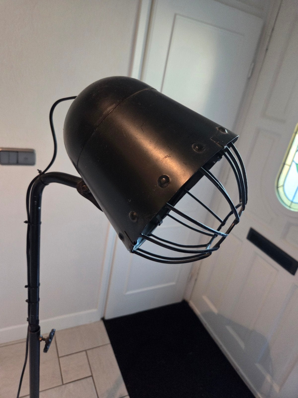 Industriële Vloerlamp Zwart - Verstelbaar, Ophalen of Verzenden, Zo goed als nieuw, 150 tot 200 cm