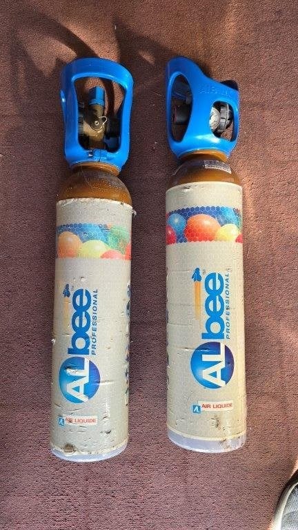 5 Albee Fly Helium tanks, Vol 5Ltr/st Remplace wisselsysteem, Ophalen, Zo goed als nieuw, Versiering, Abraham of Sarah