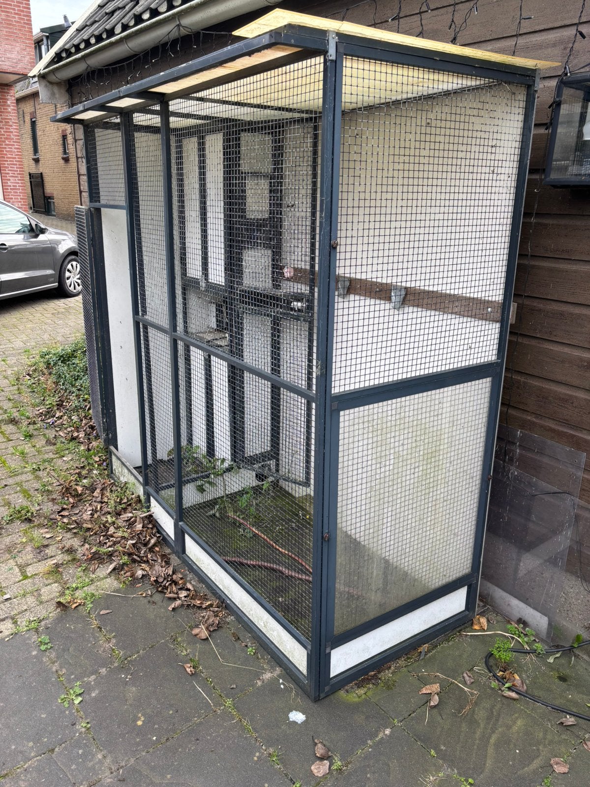 Te koop aluminium volière, Ophalen, Gebruikt, Aluminium, Volière