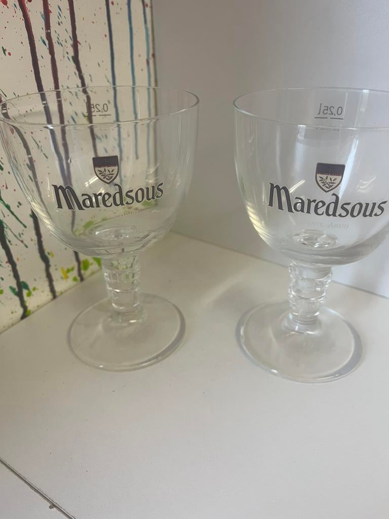 Maredsous bierglazen set van 2 glazen, Ophalen of Verzenden, Nieuw, Glas of Glazen, Overige merken