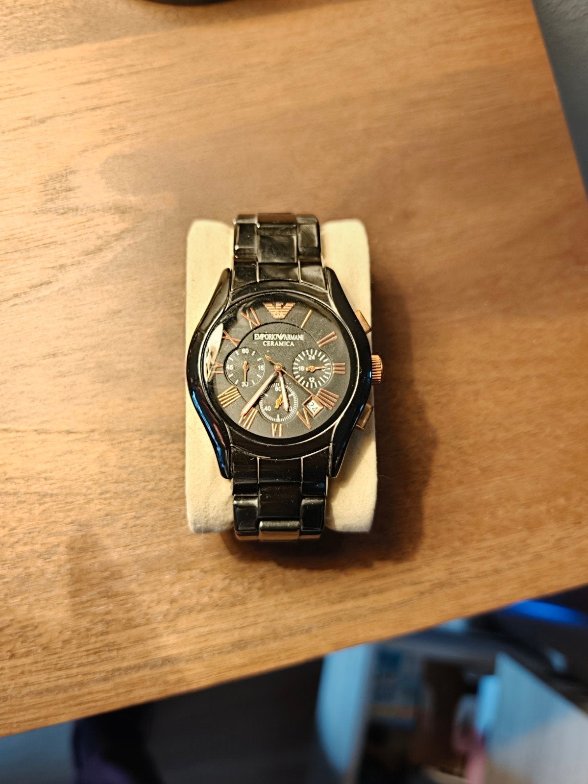Emporio Armani Ceramica Herenhorloge - Zo goed als nieuw, Overige merken, Overige materialen, Polshorloge, Overige materialen