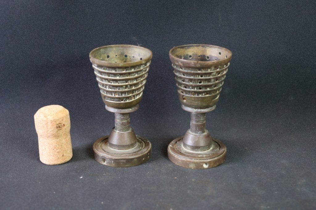WO1 Trench-art eierdopjes, Ophalen of Verzenden, Landmacht