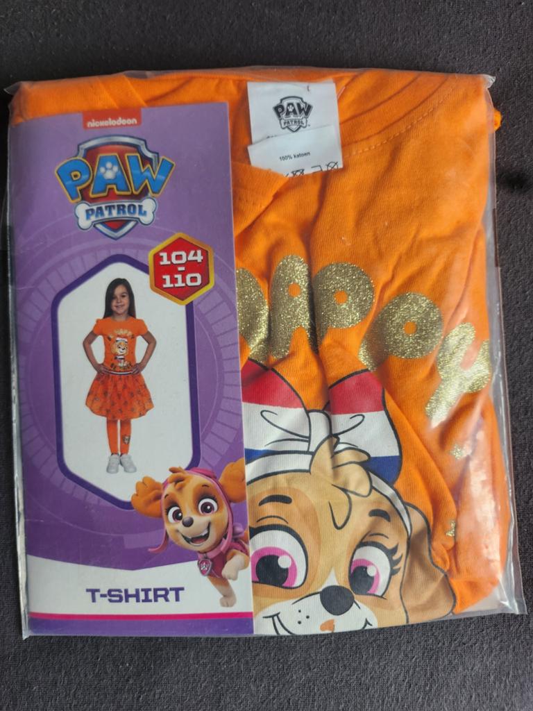 Oranje shirt Paw Patrol 104-110 NIEUW, Kinderen en Baby's, Kinderkleding | Maat 104, Ophalen of Verzenden, Nieuw, Meisje, Shirt of Longsleeve