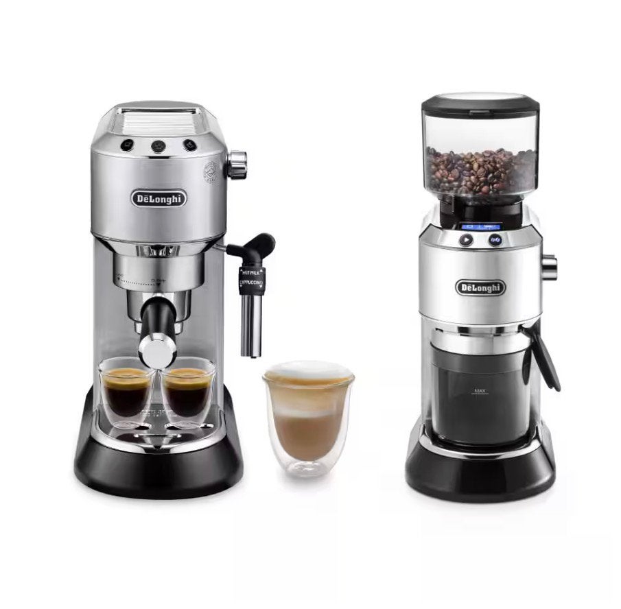 De'Longhi Barista Pakket: Dedica Espressomachine  Bonenmaler, Ophalen, Zo goed als nieuw