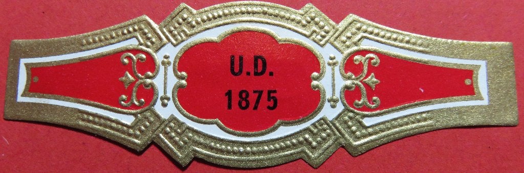 Sigarenbandje Reclamebandje U.D. 1875, Verzenden, Gebruikt, Sigarenbandjes