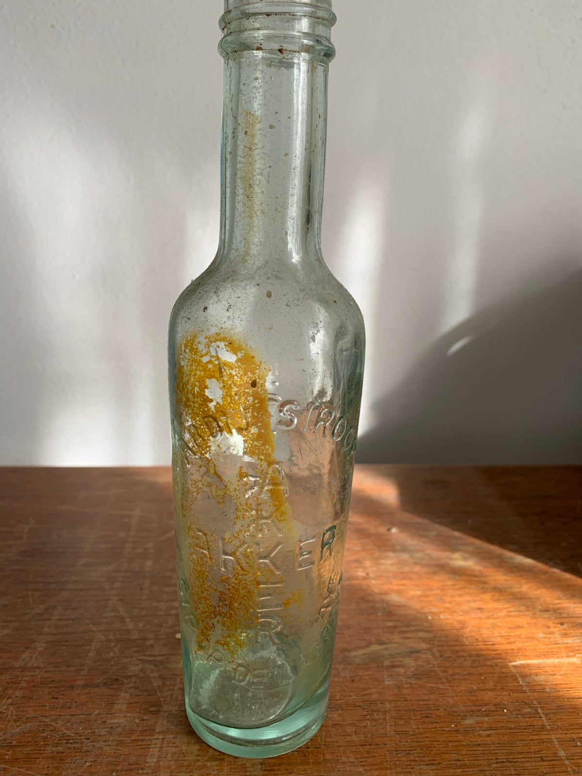 Antieke Glazen Fles - Bakker siroop, Ophalen of Verzenden
