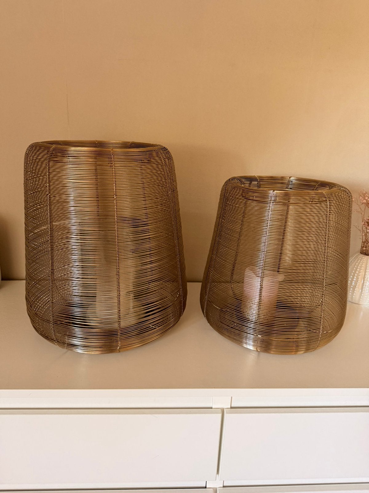 2 gave windlichten light & living, Ophalen, Zo goed als nieuw, Metaal, Minder dan 25 cm