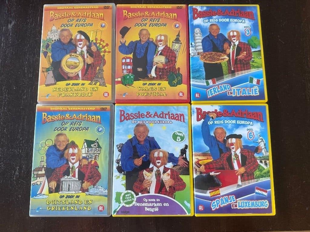 Bassie en Adriaan Op Reis door Europa Compleet ( 6 DVD's ), Avontuur, Alle leeftijden, Ophalen of Verzenden, Zo goed als nieuw