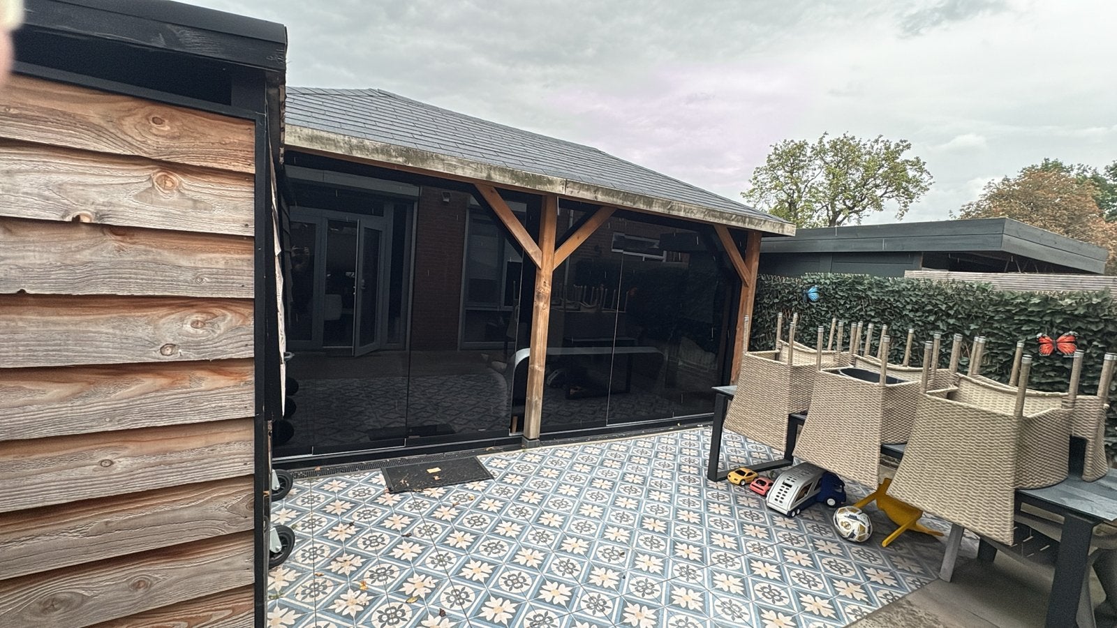 Prachtige Tuinpaviljoen met Glazen Schuifwanden 6 x 3 m, Ophalen, Zo goed als nieuw, Tuinpaviljoen