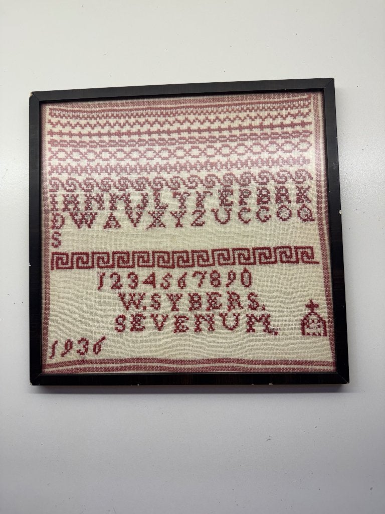 Vintage merklap 1936, Ophalen of Verzenden, Gebruikt, Handborduren, Overige typen