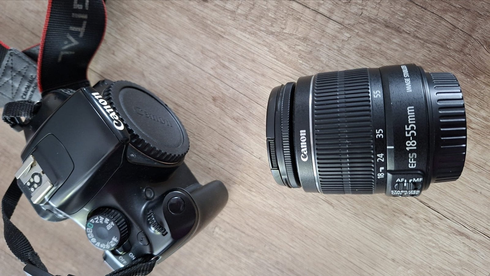 Canon EOS 1100D Spiegelreflexcamera met 18-55mm lens, Gebruikt, Spiegelreflex, Canon, 4 t/m 7 keer