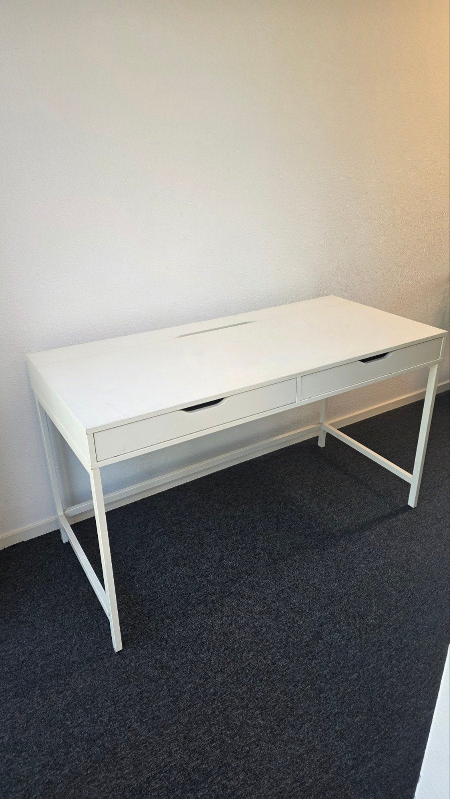 IKEA ALEX bureau, wit, 132x58 cm - Gebruikssporen, Ophalen, Gebruikt, Schoolbureau, IKEA