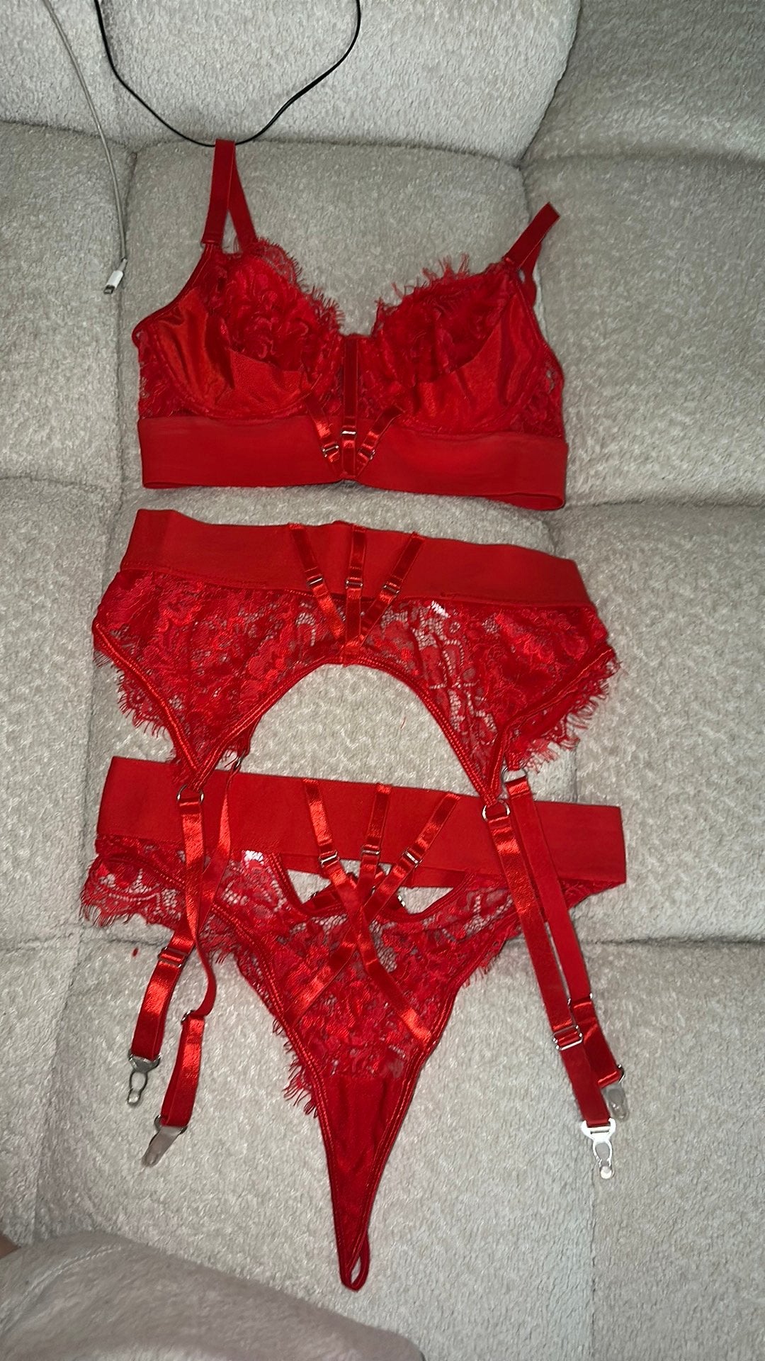 Sexy 3 Piece Set - Red, maat S, Ophalen of Verzenden, Rood, Setje