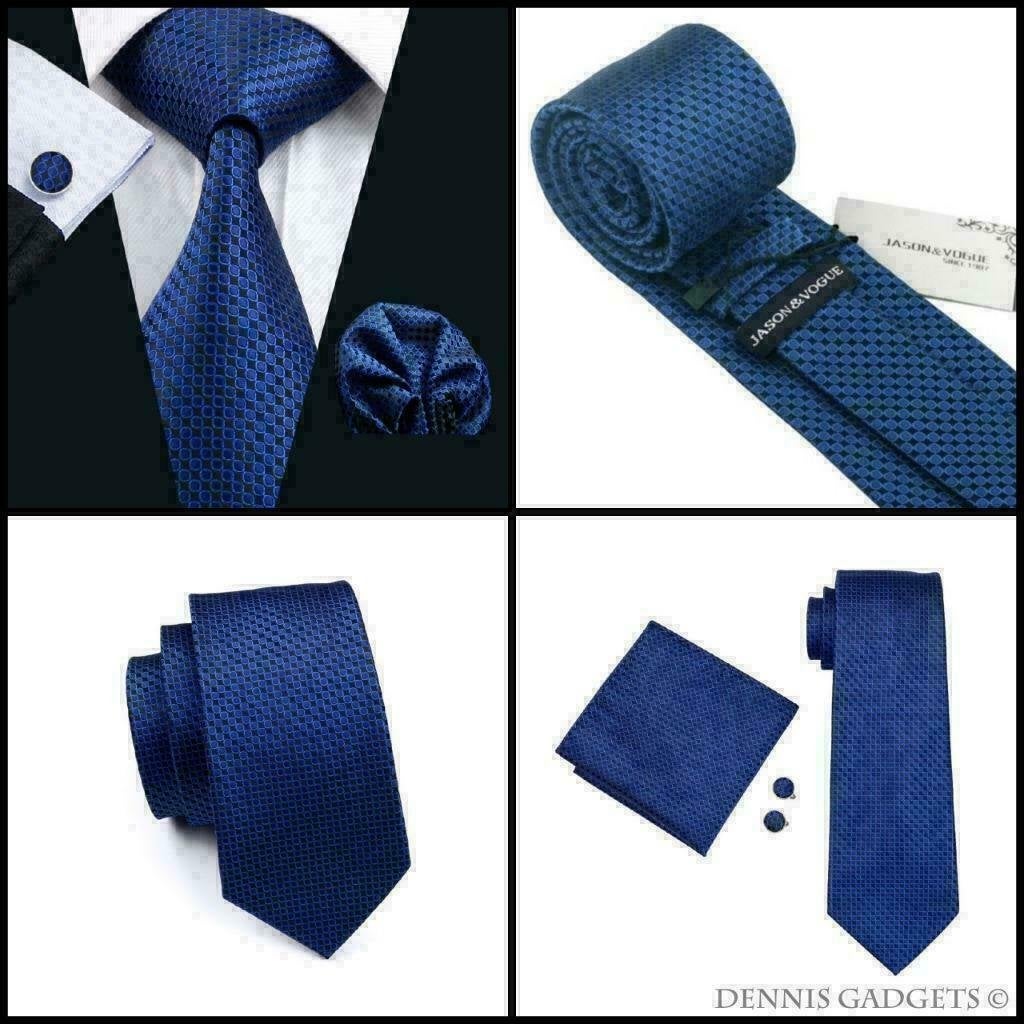 Dennis Gadgets: 100 % zijden stropdas ( 3 delig !! ) DG 0881, Ophalen of Verzenden, Nieuw, Blauw, Met patroon