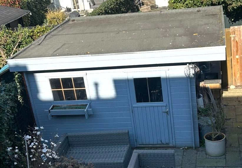 Tuinschuur 12m2 met buitenkeuken, Tuin en Terras, Ophalen, 250 tot 500 cm, Schuur, 1 raam