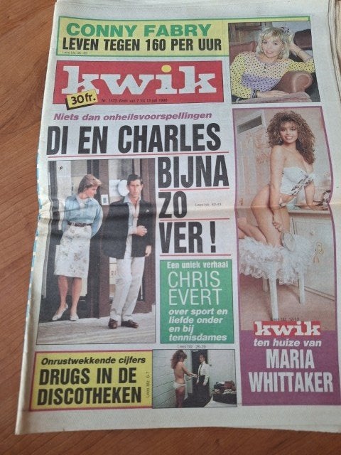 Kwik 1990 Prinses Diana Madonna Maria Whittaker Stones, Boeken, Ophalen of Verzenden, Gelezen, Krant