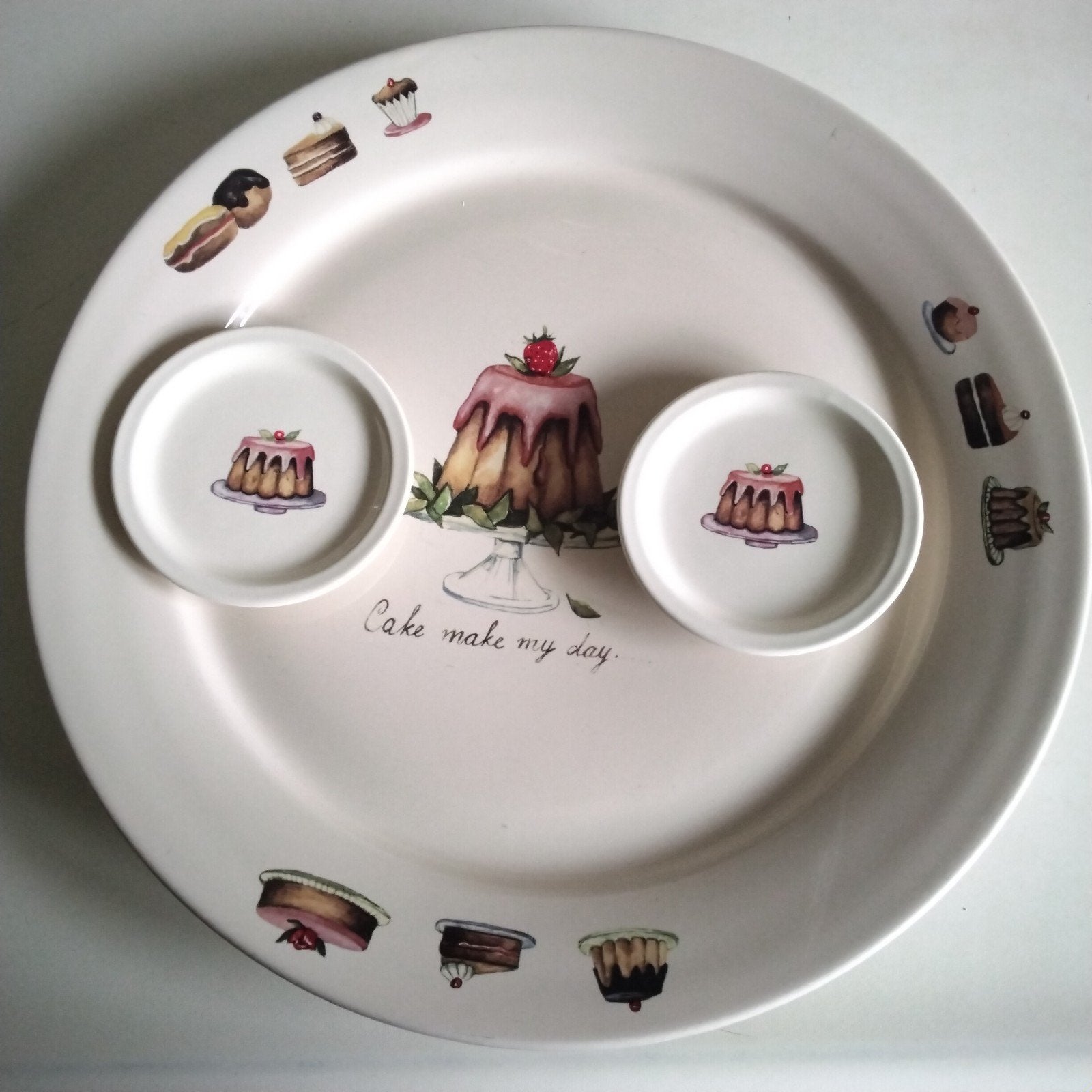 Jet: Cake Make My Day Roomstel met taartbordjes+ petitfours, Ophalen of Verzenden, Zo goed als nieuw, Overige stijlen, Overige typen