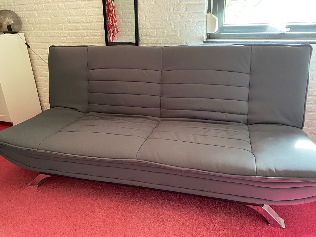 Zit/Slaapbank - Grijs - 195 cm breed, Ophalen, Gebruikt, Tweepersoons, 190 cm of minder