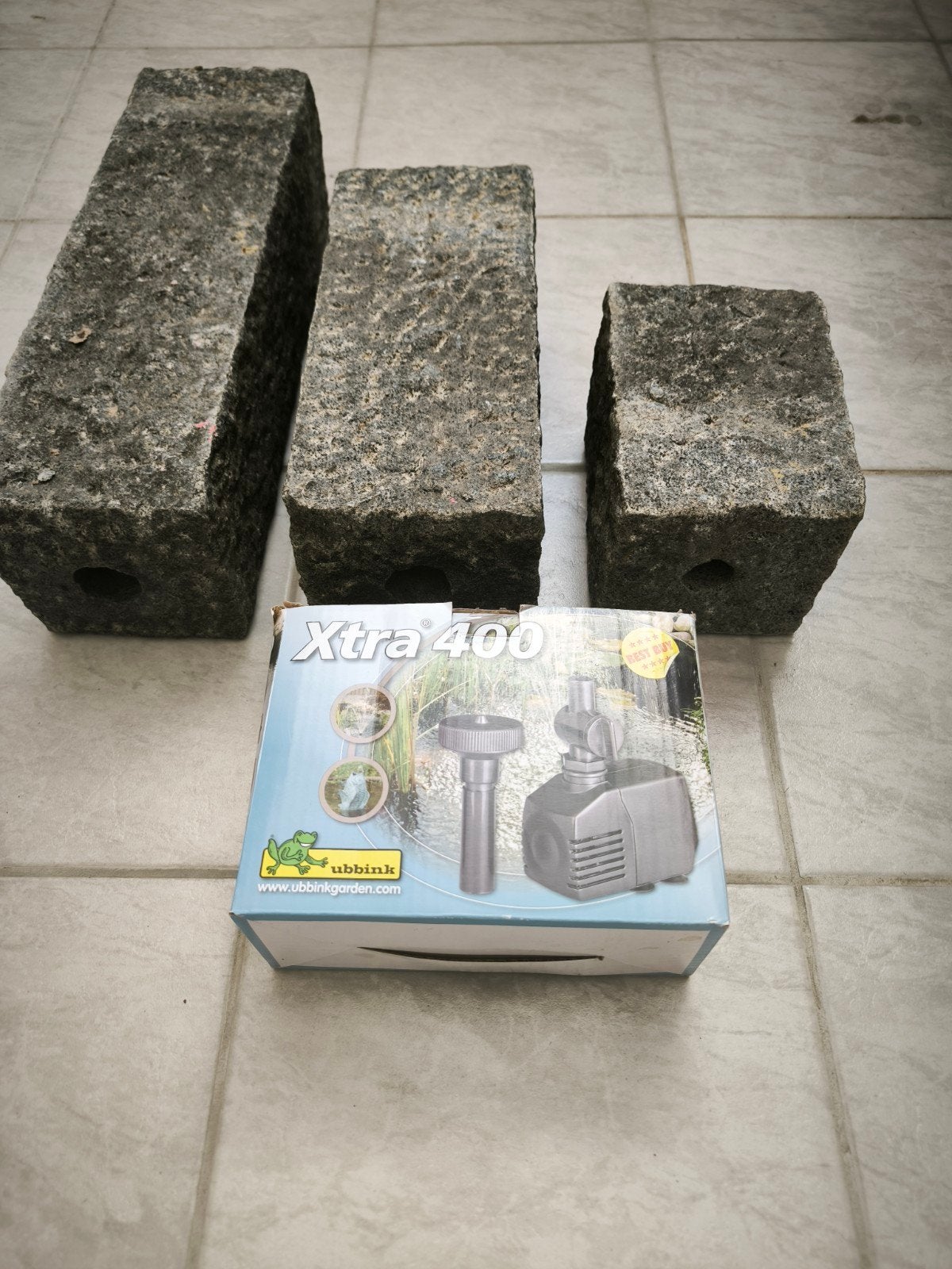 Granieten waterornament met pomp - Xtra 400, Tuin en Terras, Ophalen of Verzenden, Gebruikt