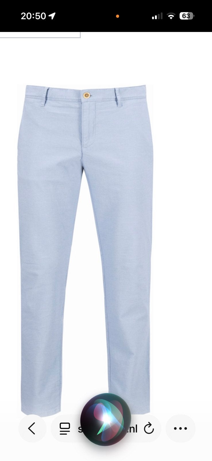Chino broek lichtblauw blauw zgan, Ophalen, Zo goed als nieuw, Blauw