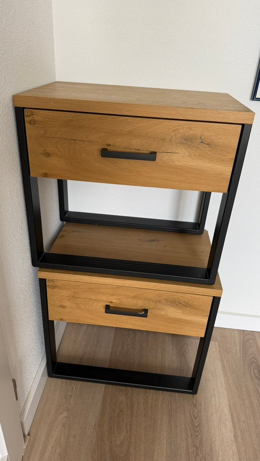 2x Karel Mientjes design nachtkastjes, Ophalen, Gebruikt, 45 tot 65 cm, Minder dan 55 cm