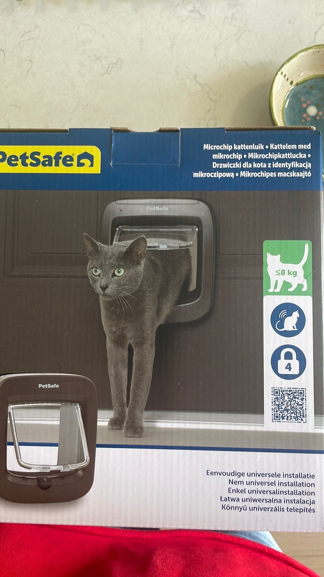 Nieuw microchip kattenluik kleur Bruin, Dieren en Toebehoren, Ophalen, Nieuw