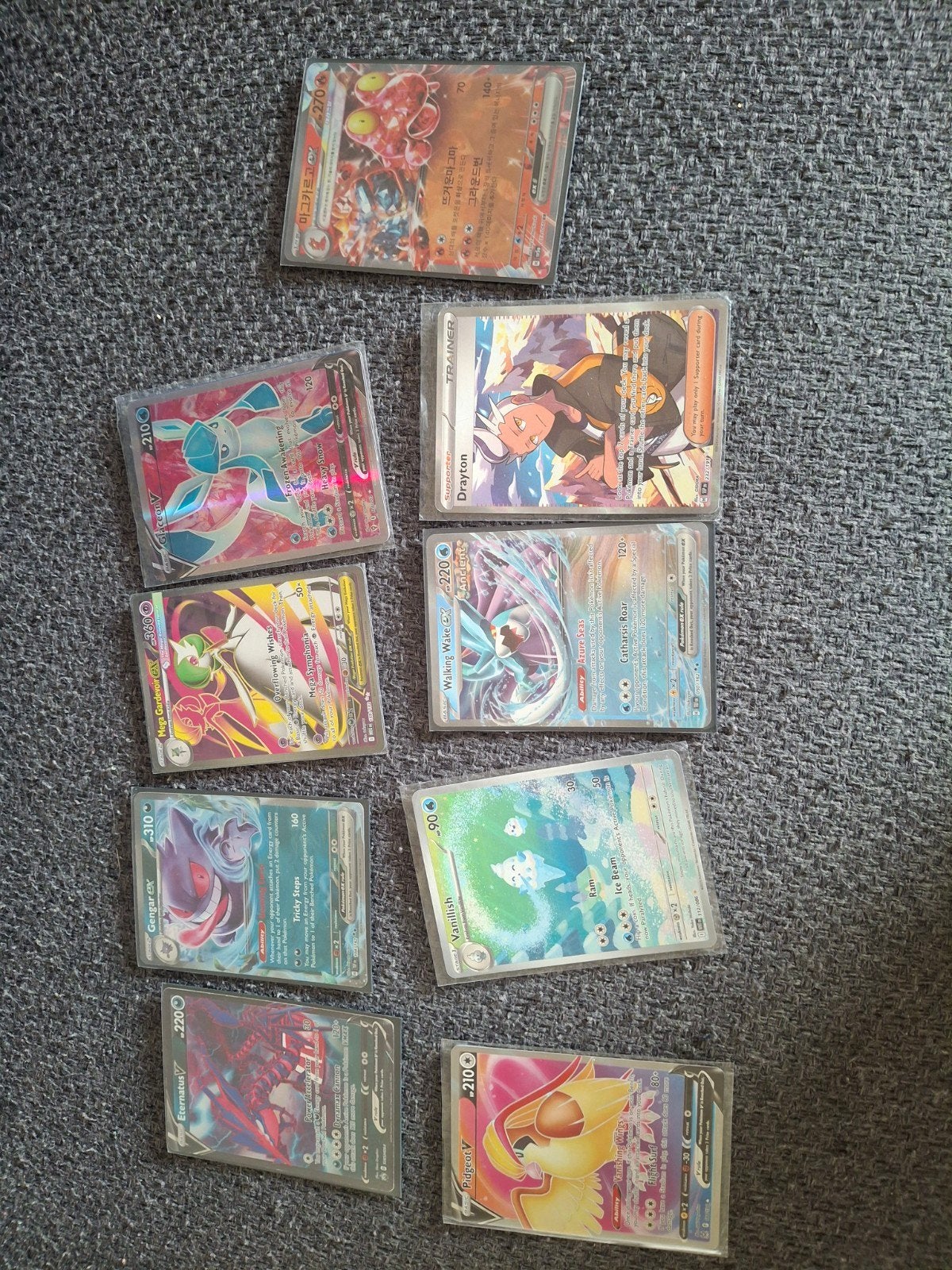 Pokémon Kaarten: Magcargo ex, Drayton, Gengar ex, Ophalen of Verzenden, Zo goed als nieuw, Meerdere kaarten