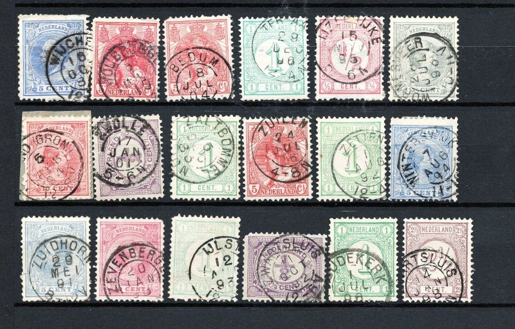 Kleinrond stempels wo Zuilen Ijzendijke Zwartsluis Bedum (8), Verzenden, T/m 1940, Gestempeld