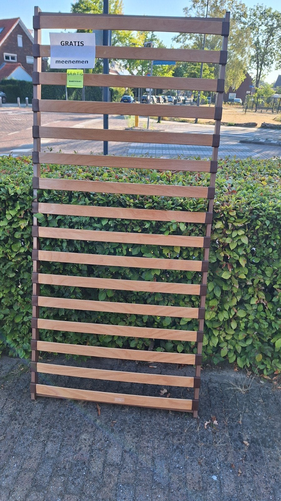 Lattenbodem GRATIS  afhalen, 90 cm, Eenpersoons, Bruin, Ophalen of Verzenden