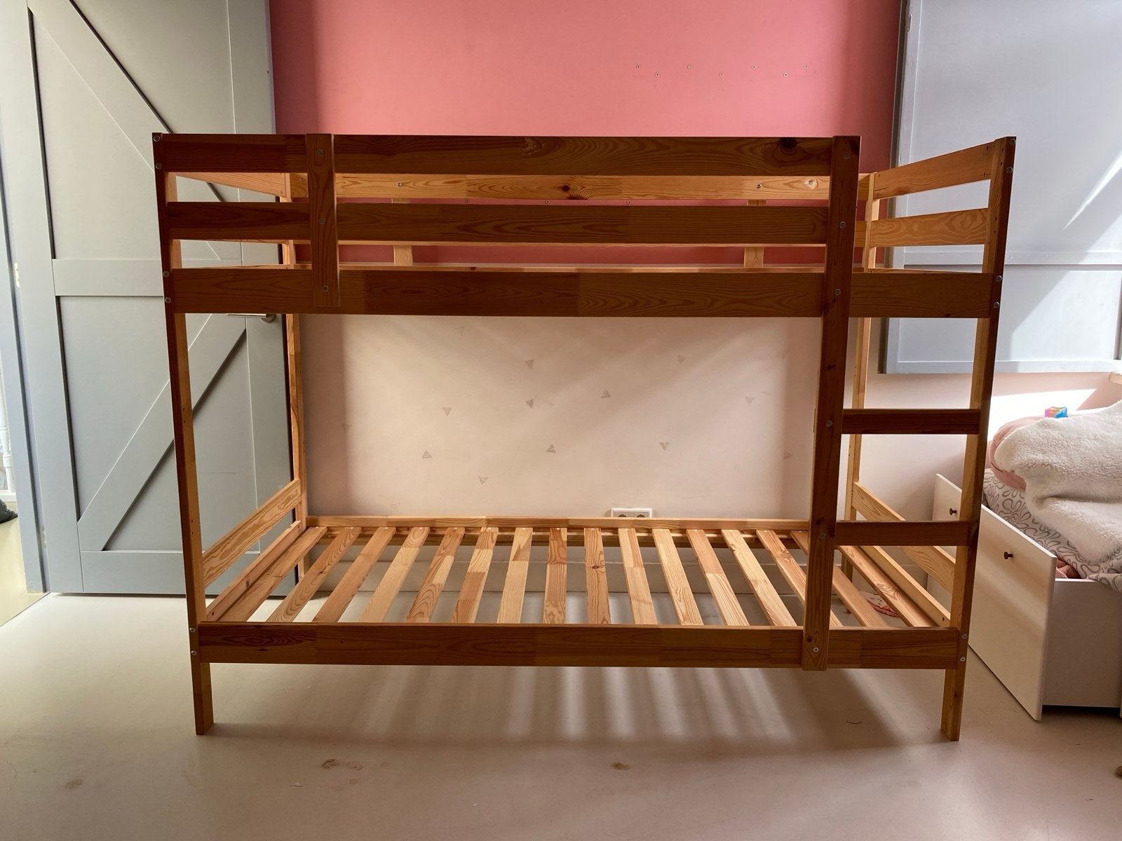Stevig houten stapelbed van Ikea, Ophalen, Gebruikt, 90 cm, Eenpersoons