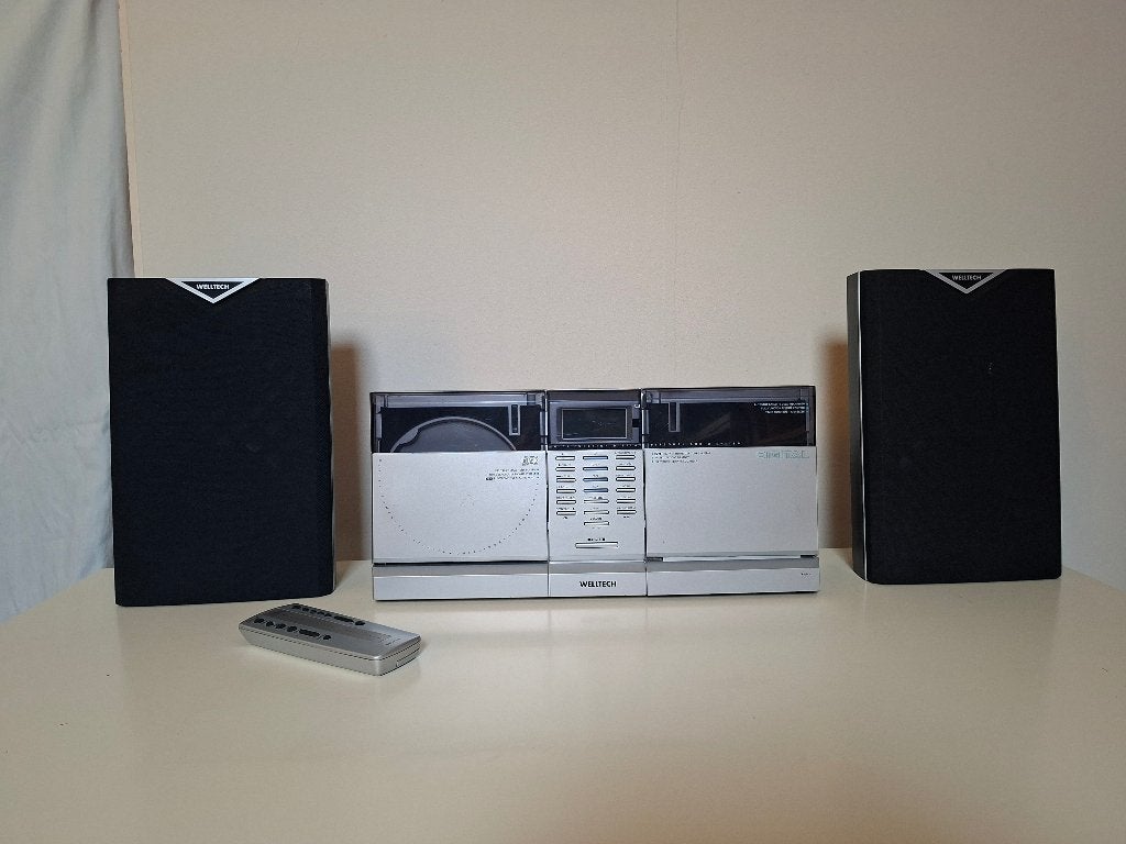 Cd en cassette speler incl. 2 boxen Welltech, Ophalen, Gebruikt, Overige merken, Met radio