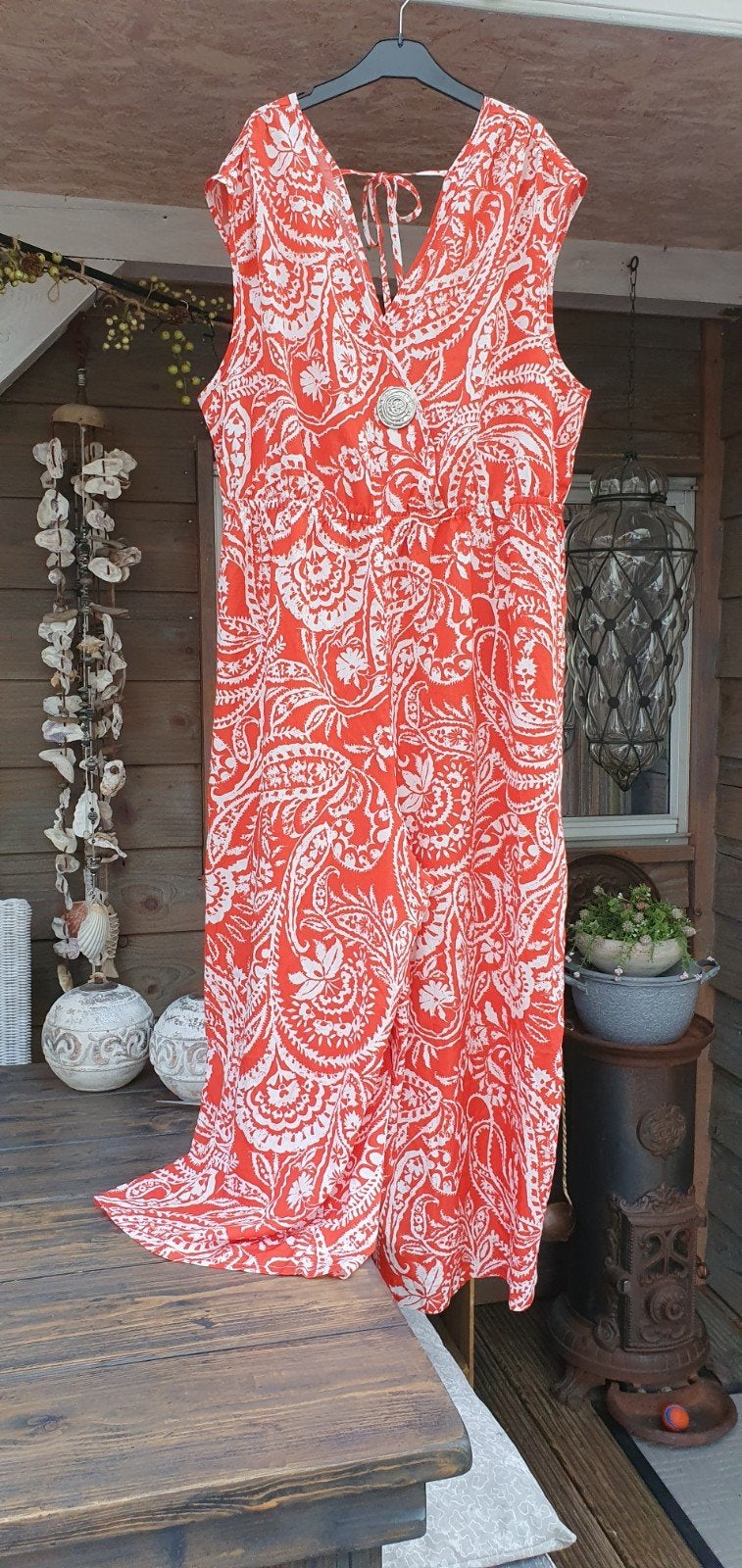 Zomerse jumpsuit met paisley print, Kleding | Dames, Jurken, Maat 46/48 (XL) of groter, Nieuw, Oranje, Ophalen of Verzenden