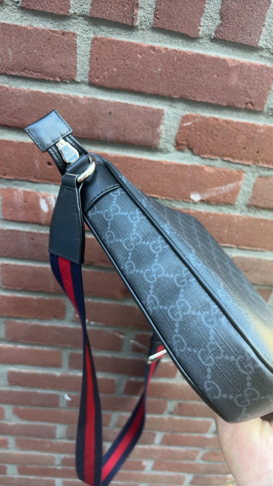 Orginele gucci schoudertas mannen, Ophalen of Verzenden, Zo goed als nieuw, Zwart