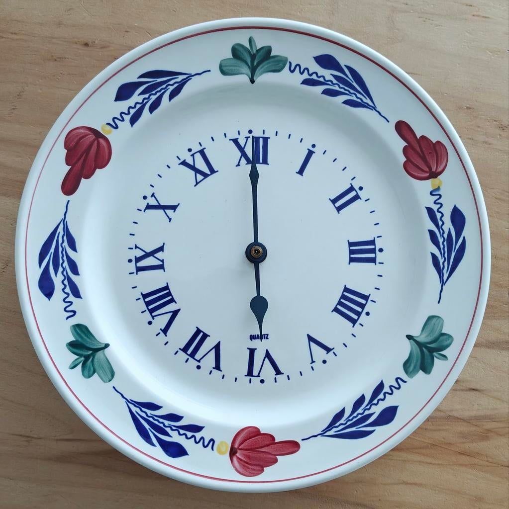 Royal Boch Boerenbont Analoge Wandklok - Quartz Uurwerk, Ophalen of Verzenden