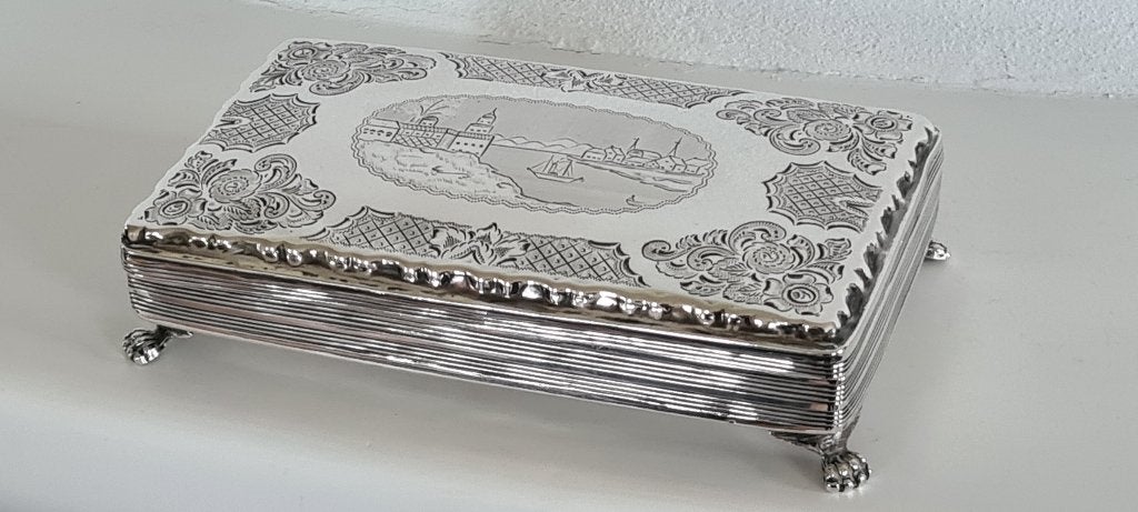 Zilveren Lepeldoos met fraai Tafereel 1871, C. Bruinings B77, Antiek en Kunst, Antiek | Goud en Zilver, Ophalen of Verzenden, Zilver