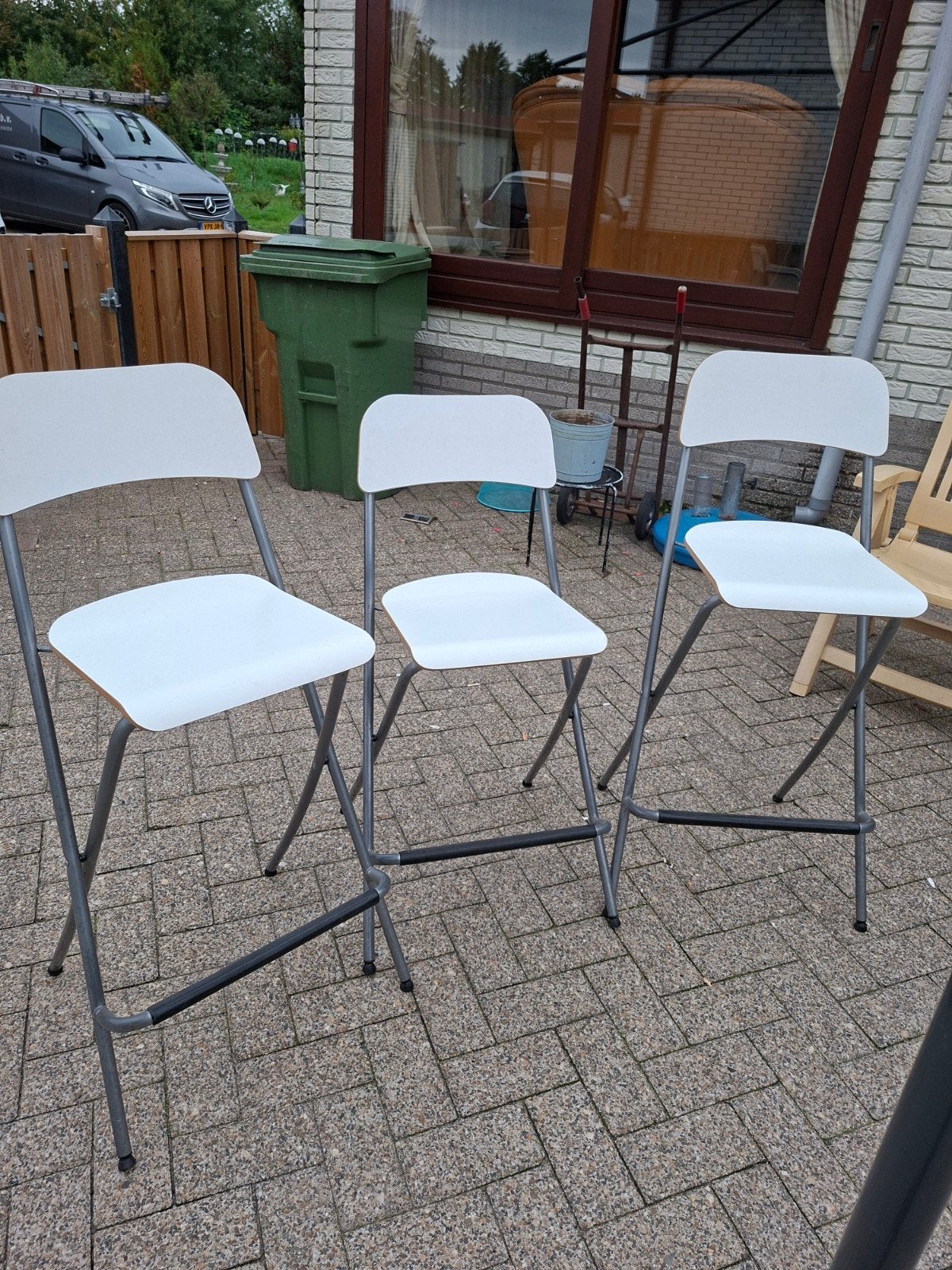 3x Witte Klapstoelen - Handig en Compact, Ophalen, Drie, Wit, Modern, Praktisch