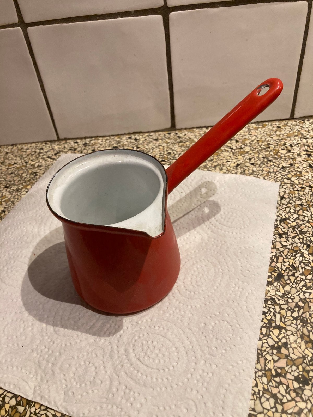 Mooi emaille schenkannetje, Ophalen of Verzenden