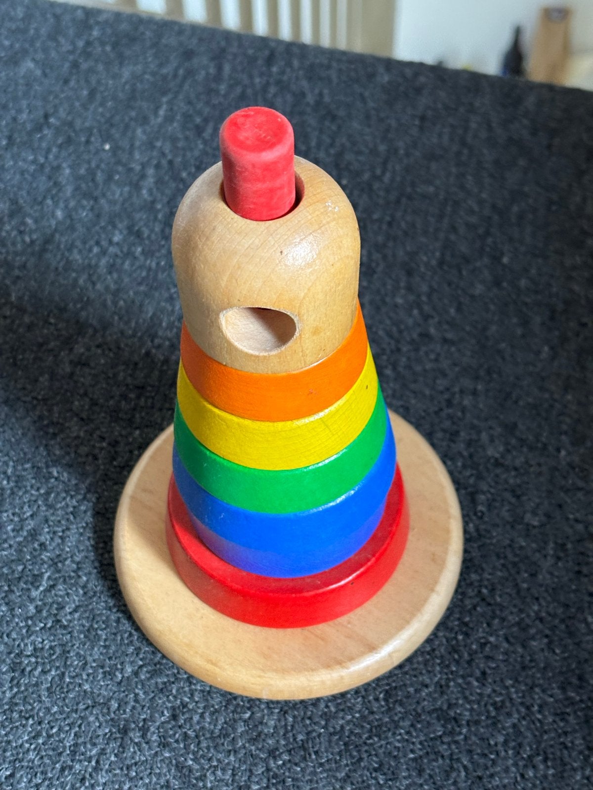 Houten Stapeltoren Regenboog - Educatief Kinderspeelgoed, Kinderen en Baby's, Speelgoed | Houten speelgoed, Ophalen, Zo goed als nieuw