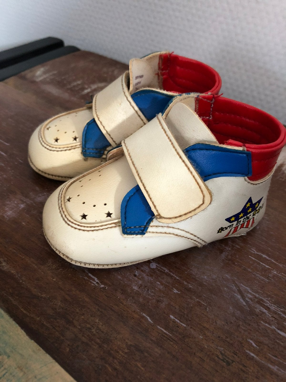 Difrax baby poppen schoen vintage USA rood blauw wit, Ophalen of Verzenden, Zo goed als nieuw