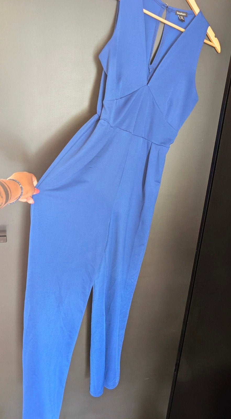 Kobaltblauwe jumpsuit, Blauw, Boohoo, Maat 42/44 (L), Ophalen of Verzenden