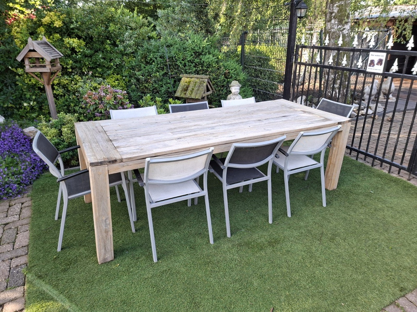 Groot tuinset met 8 tuinstoelen, Ophalen, Gebruikt, Tuinset