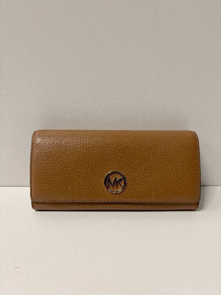 MICHAEL KORS Bruin leer portemonnee, Sieraden, Tassen en Uiterlijk, Overige merken, Gebruikt, Bruin, Ophalen of Verzenden