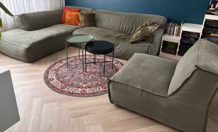 Hoekbank Candy Zitmaxx met losse stoel - Gebruikt, Huis en Inrichting, Ophalen, Gebruikt, Stof