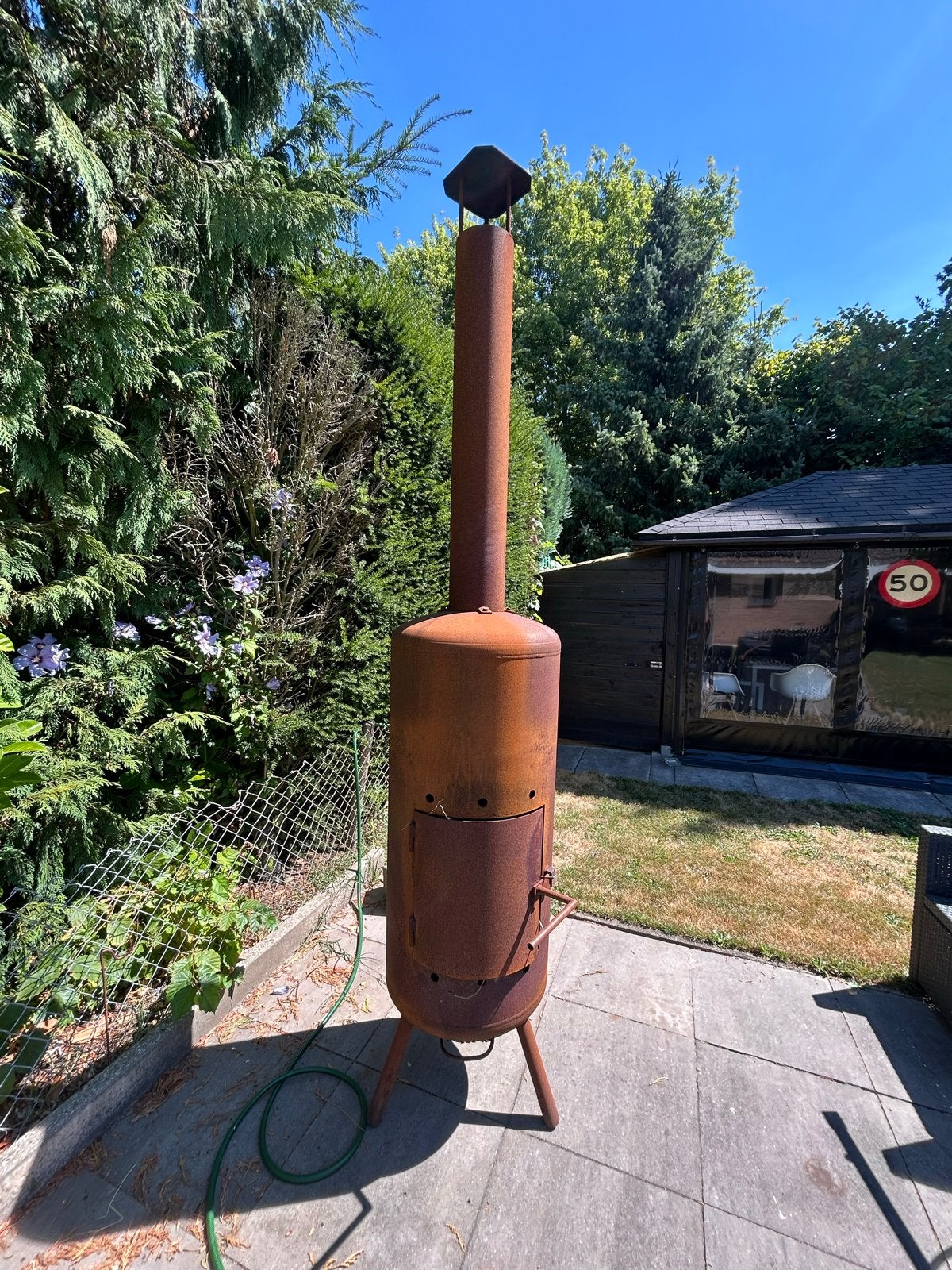 Robuuste tuinhaard / buitenkachel, Tuin en Terras, Ophalen, Gebruikt